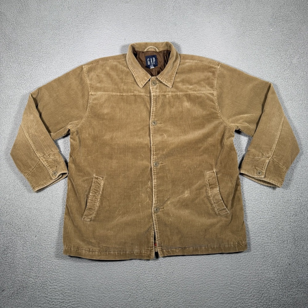 GAP Corduroy Jacket Mens XXL Brown Chore Cotton Pockets Outdoor Casual Preppy